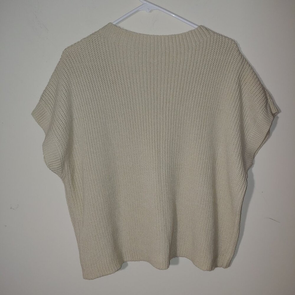 UGERLOV Merion Wool Blend Rib Knit Kimono Pullover Sweater Vest Oatmeal XXL - Picture 6 of 6